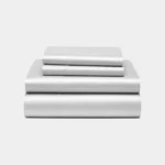 Frost white bamboo sheets offering a crisp, fresh sleep experience.